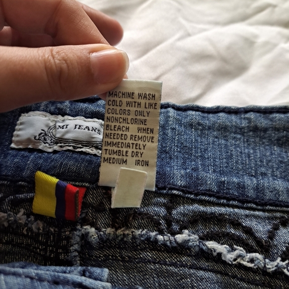 Mi Jeans | Blue embroidered jeans with jewel front buttons women's skinny Jean - Picture 12 of 12